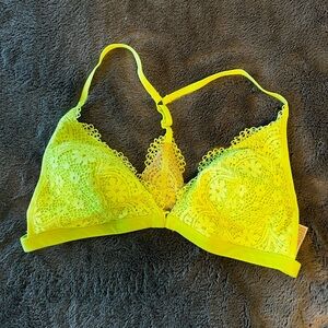 Victoria's Secret Neon Yellow Lace Bralette